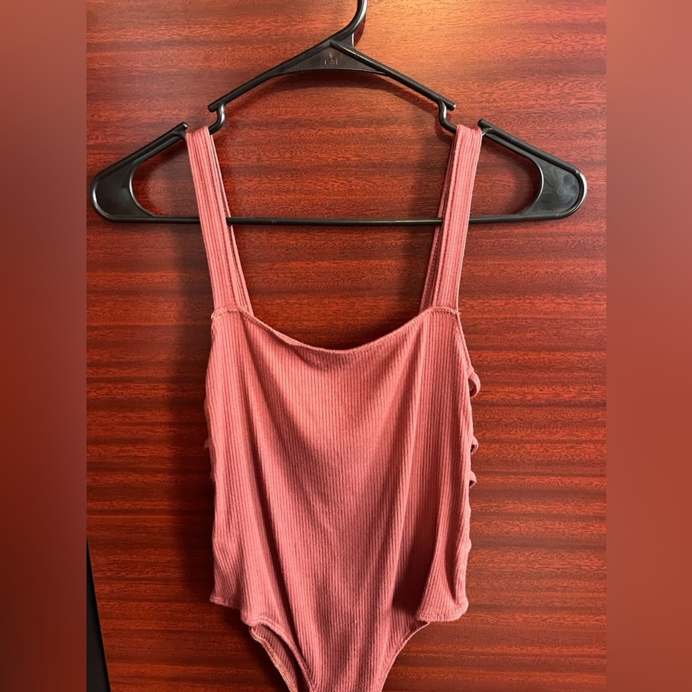 Ribbed Pink Bodysuit
